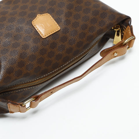 CELINE Macadam PVC Pouch Handbag Brown WS23287