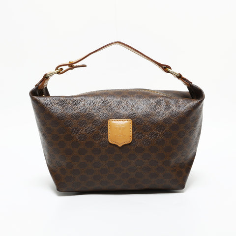 CELINE Macadam PVC Pouch Handbag Brown WS23287