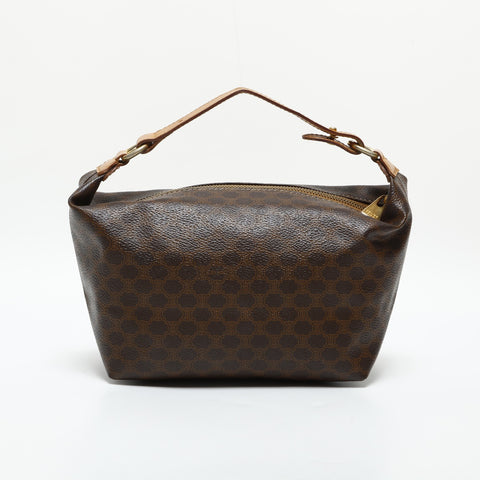 CELINE Macadam PVC Pouch Handbag Brown WS23287