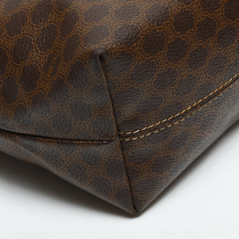 CELINE Macadam PVC Pouch Handbag Brown WS23287