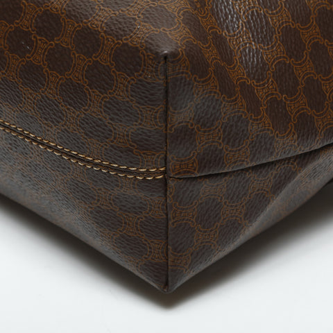 CELINE Macadam PVC Pouch Handbag Brown WS23287