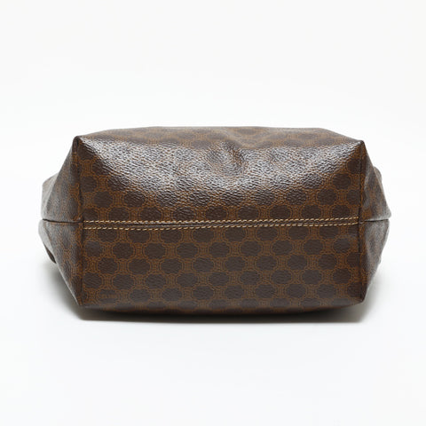 CELINE Macadam PVC Pouch Handbag Brown WS23287