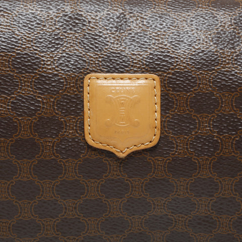 CELINE Macadam PVC Pouch Handbag Brown WS23287