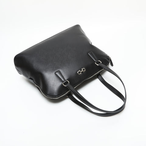 Salvatore Ferragamo Leather Vara Shoulder Bag black WS23289