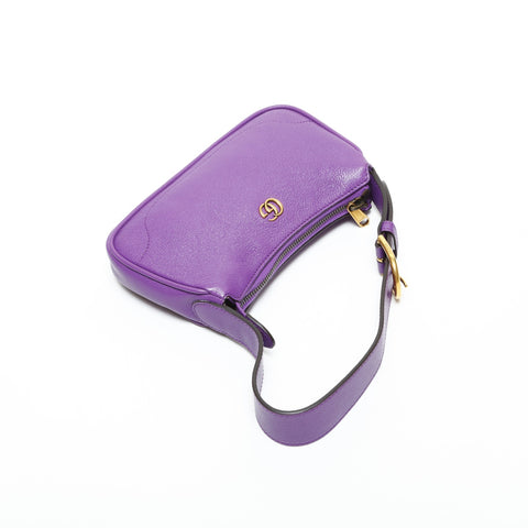 GUCCI Mini Hobo Aphrodite Leather Shoulder Bag purple WS23292