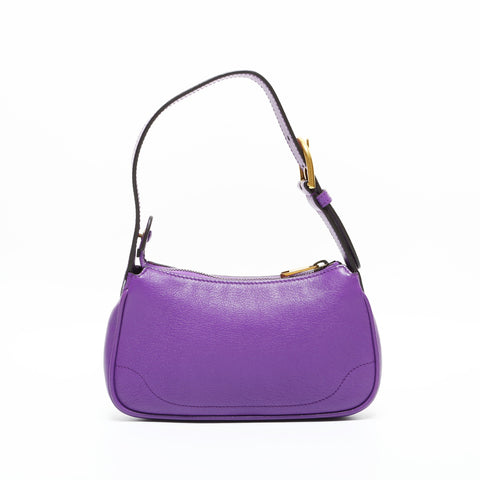 GUCCI Mini Hobo Aphrodite Leather Shoulder Bag purple WS23292