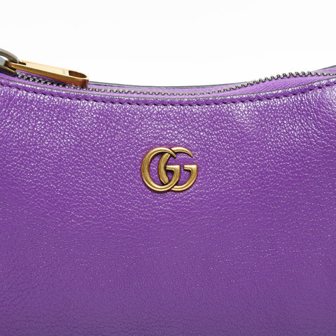 GUCCI Mini Hobo Aphrodite Leather Shoulder Bag purple WS23292