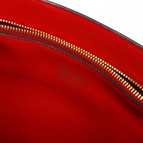 PRADA Monochrome Leather 2way Handbag Red WS23293