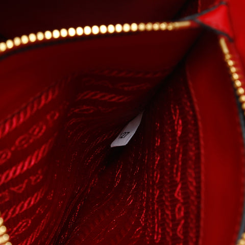 PRADA Monochrome Leather 2way Handbag Red WS23293