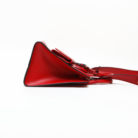 PRADA Monochrome Leather 2way Handbag Red WS23293