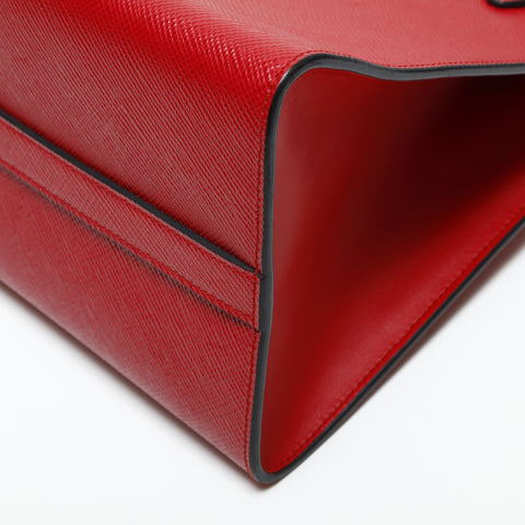 PRADA Monochrome Leather 2way Handbag Red WS23293