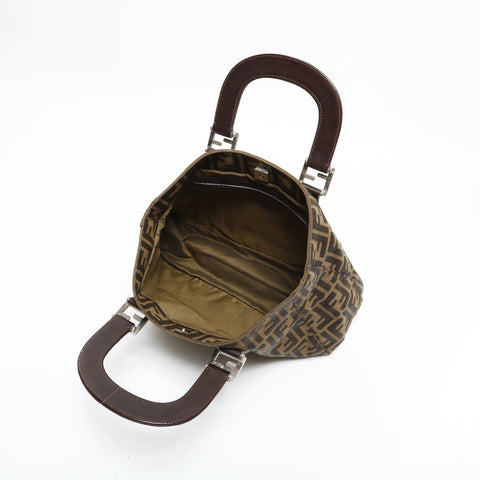 FENDI Zucca canvas Handbag Brown WS23296