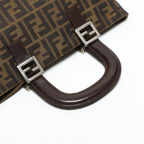 FENDI Zucca canvas Handbag Brown WS23296