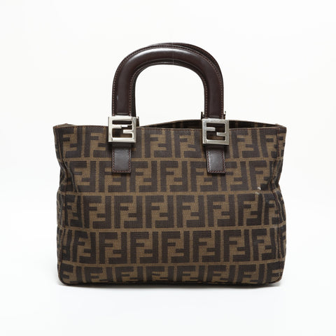 FENDI Zucca canvas Handbag Brown WS23296