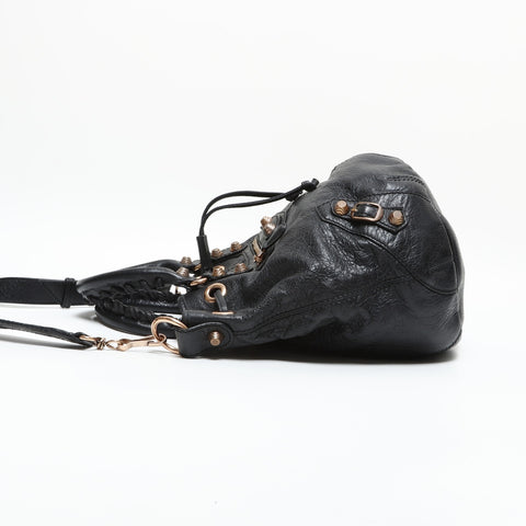 BALENCIAGA Giant Leather 2way Bonbon Shoulder Bag black WS23297