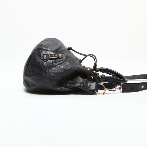 BALENCIAGA Giant Leather 2way Bonbon Shoulder Bag black WS23297