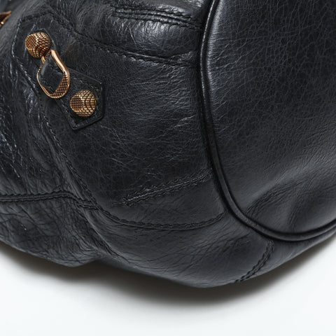 BALENCIAGA Giant Leather 2way Bonbon Shoulder Bag black WS23297