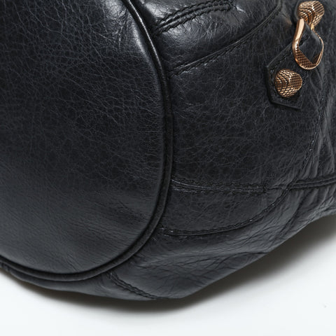 BALENCIAGA Giant Leather 2way Bonbon Shoulder Bag black WS23297