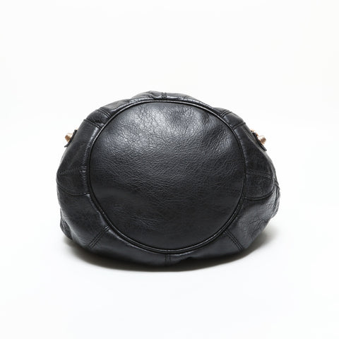 BALENCIAGA Giant Leather 2way Bonbon Shoulder Bag black WS23297