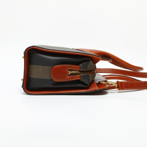 FENDI Pecan Boston PVC 2way Handbag Brown WS23298