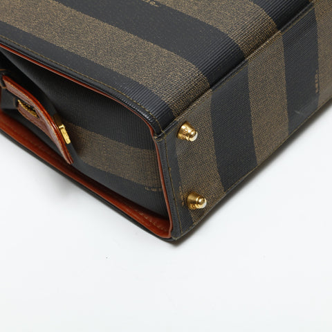 FENDI Pecan Boston PVC 2way Handbag Brown WS23298