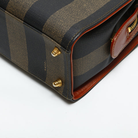 FENDI Pecan Boston PVC 2way Handbag Brown WS23298