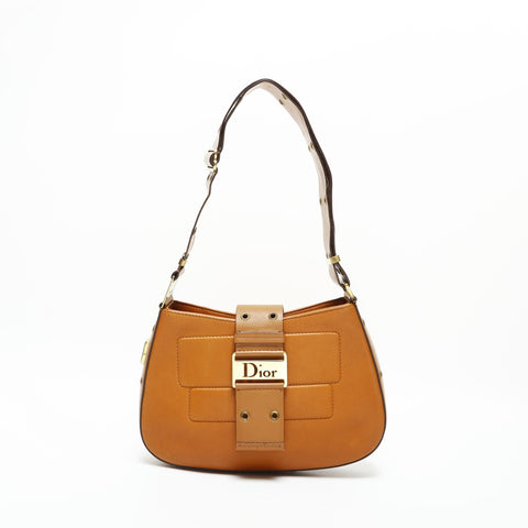 Christian Dior Street Chic Leather Shoulder Bag Brown WS23299