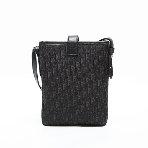 Christian Dior Trotter Canvas Phone Case Shoulder Bag black WS23300