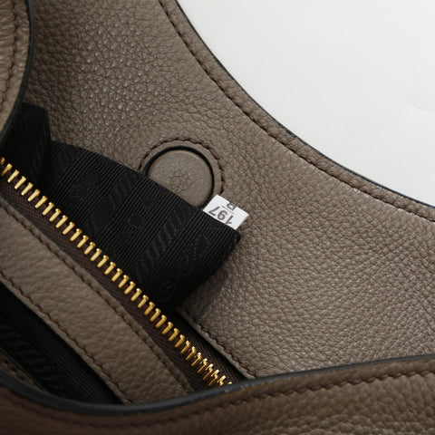 PRADA Logo embossed leather one belt Shoulder Bag gray WS23301