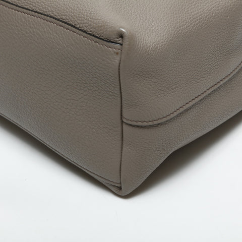 PRADA Logo embossed leather one belt Shoulder Bag gray WS23301