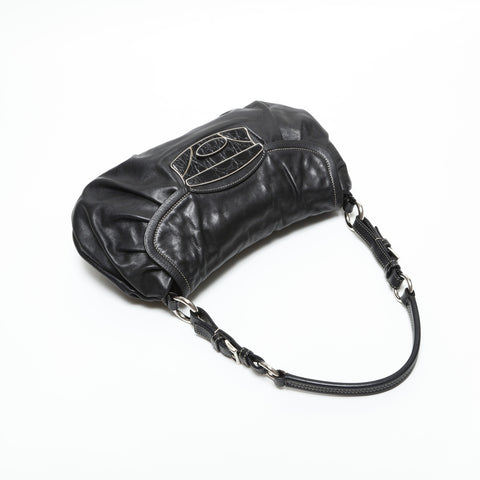 PRADA leather Shoulder Bag black WS23302