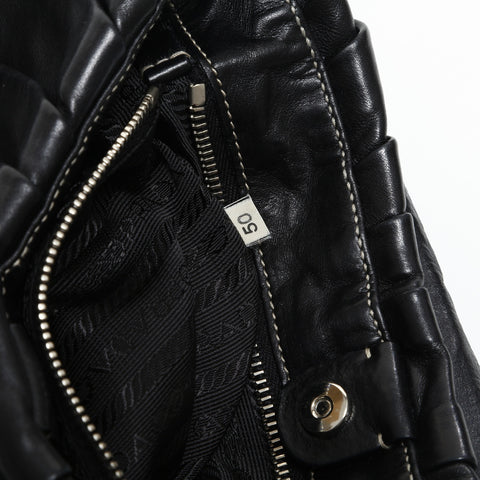 PRADA leather Shoulder Bag black WS23302