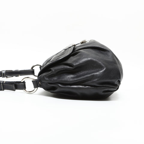 PRADA leather Shoulder Bag black WS23302