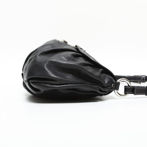 PRADA leather Shoulder Bag black WS23302