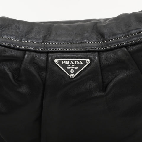 PRADA leather Shoulder Bag black WS23302