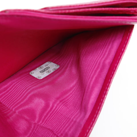 CHANEL No. 4 Caviar Skin 1996-1997 COCO Mark Tri-fold wallet pink WS23305