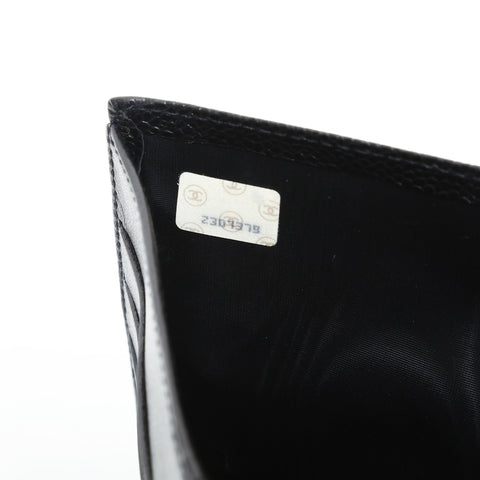 CHANEL No. 2 Caviar Skin 1991-1994 COCO Mark Purse black WS23306