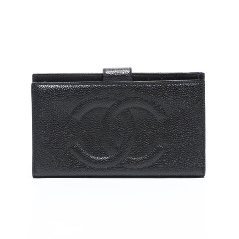 CHANEL No. 2 Caviar Skin 1991-1994 COCO Mark Purse black WS23306