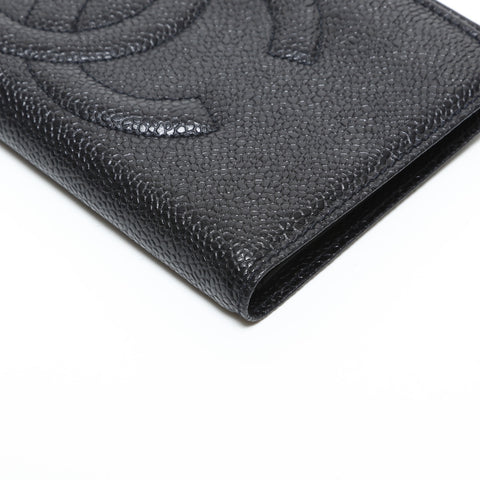 CHANEL No. 2 Caviar Skin 1991-1994 COCO Mark Purse black WS23306