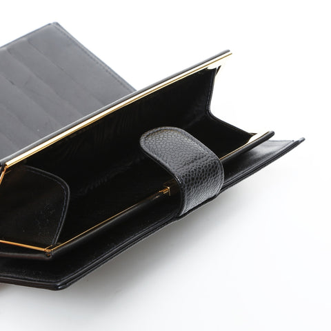 CHANEL No. 8 Caviar Skin 2003-2004 COCO Mark Purse black WS23307