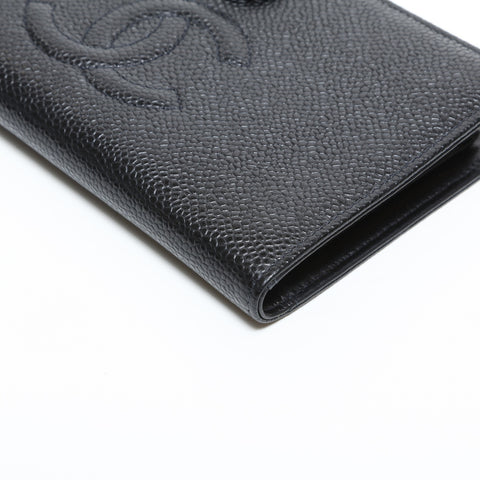 CHANEL No. 8 Caviar Skin 2003-2004 COCO Mark Purse black WS23307