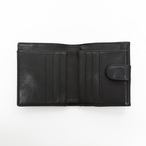 CHANEL No. 5 Caviar Skin 1997-1999 COCO Mark Tri-fold wallet black WS23308
