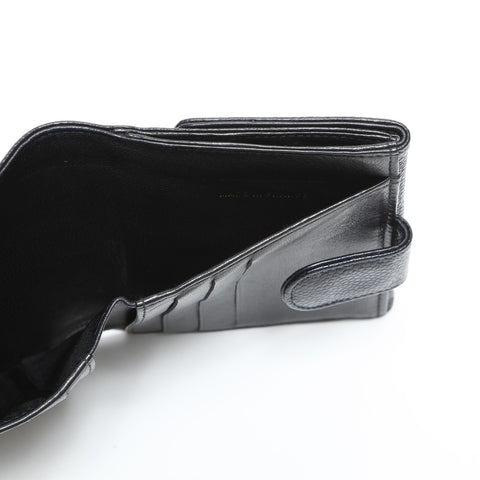 CHANEL No. 5 Caviar Skin 1997-1999 COCO Mark Tri-fold wallet black WS23308