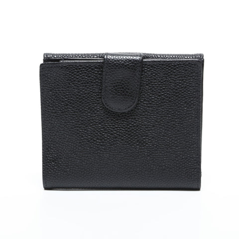 CHANEL No. 5 Caviar Skin 1997-1999 COCO Mark Tri-fold wallet black WS23308