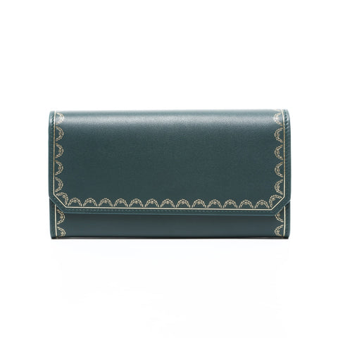CARTIER Garland Leather Purse green WS23309