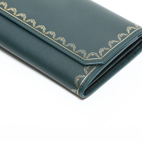 CARTIER Garland Leather Purse green WS23309
