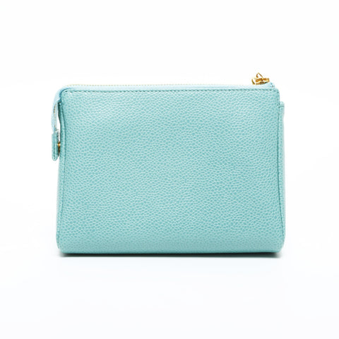 CHANEL No. 5 1997-1999 COCO Mark Caviar Skin Pouch leather green WS23311