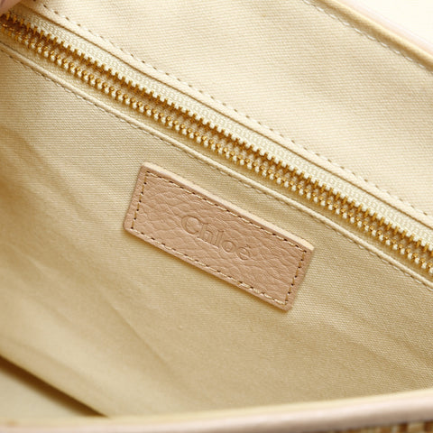 Chloe Raffia straw basket bag one belt Shoulder Bag beige WS23312