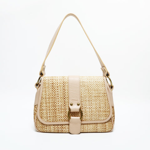 Chloe Raffia straw basket bag one belt Shoulder Bag beige WS23312