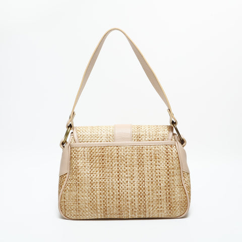 Chloe Raffia straw basket bag one belt Shoulder Bag beige WS23312
